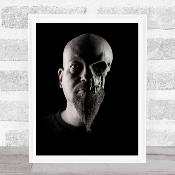 Duality Skull Horror Monster Kuopio Finland Dark Low Key Low-Key Wall Art Print