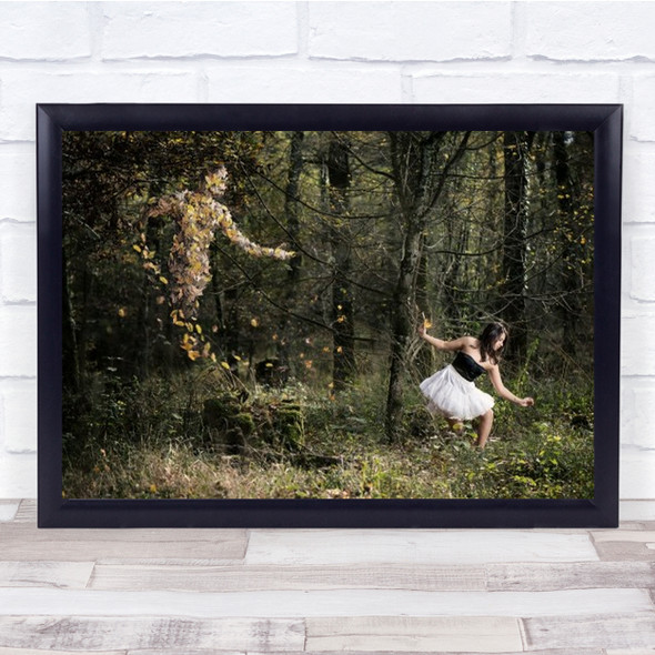Le Sylphe Legend Elf Angel Girl Forest Autumn Leaves Leaf Person Wall Art Print