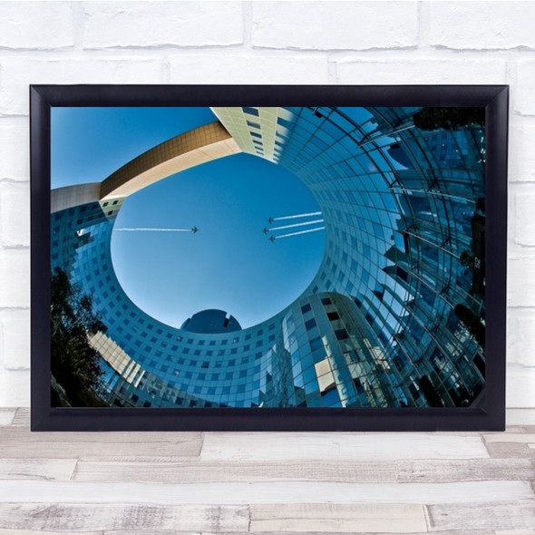 The Race Sky Jets Airplanes Architecture France Paris La Defense Wall Art Print