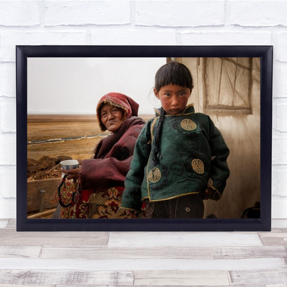 Granny And Kid Nepal Native Asia Asian Indigenous Cup Mug Drink Wall Art Print