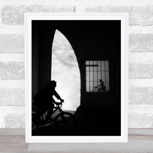 The Bicycles Creative Edit B&W Blackaamp;White Sky Doow Low Key Wall Art Print