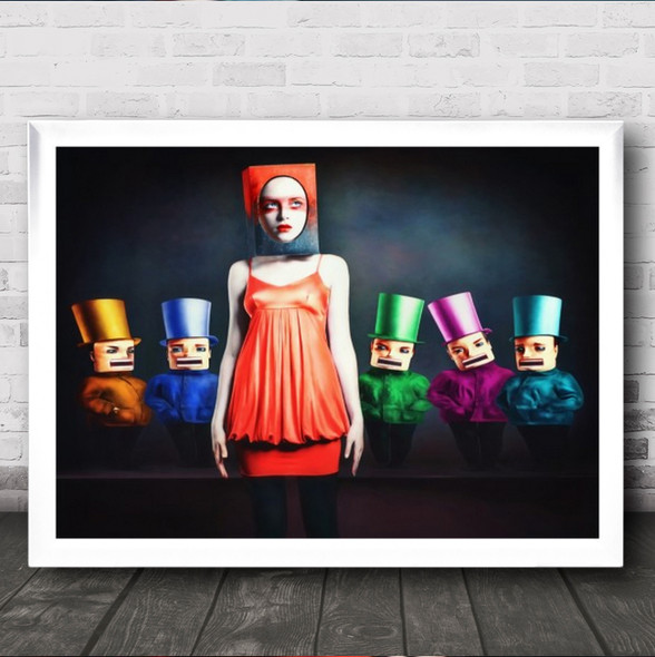 The Nutcrackers Creative Edit Puppets Edited Fantasy Woman Face Wall Art Print