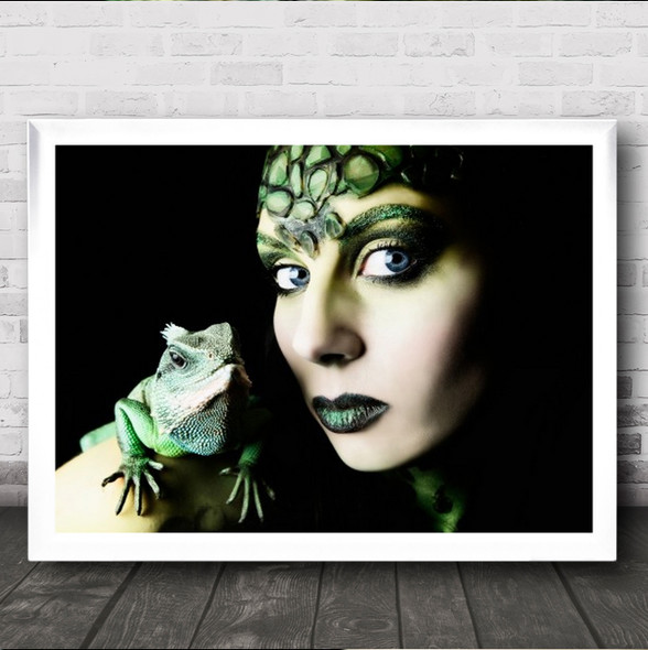 Mutual Respect Abstract Woman Make Up Model Beauty Studio Frog Wall Art Print