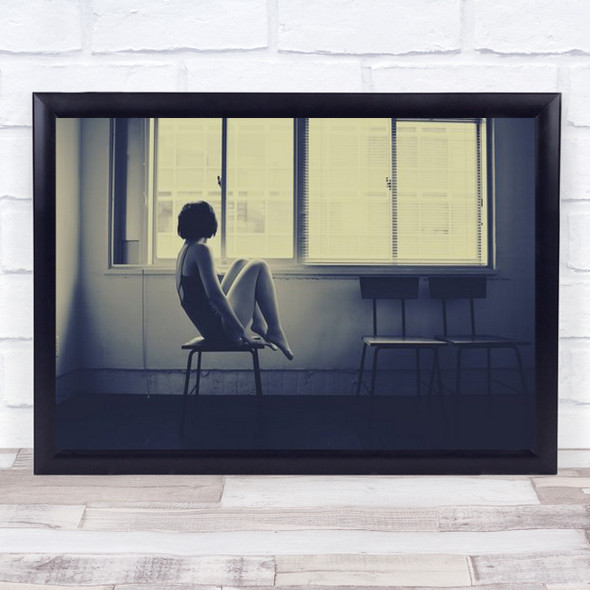 Dancer Japan Woman Window Sit Sitting Chair Chairs Room Sepia Wall Art Print