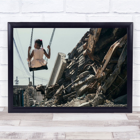 After War Passion2013 Mosul Iraq Feeling Broken Child Swing Wall Art Print
