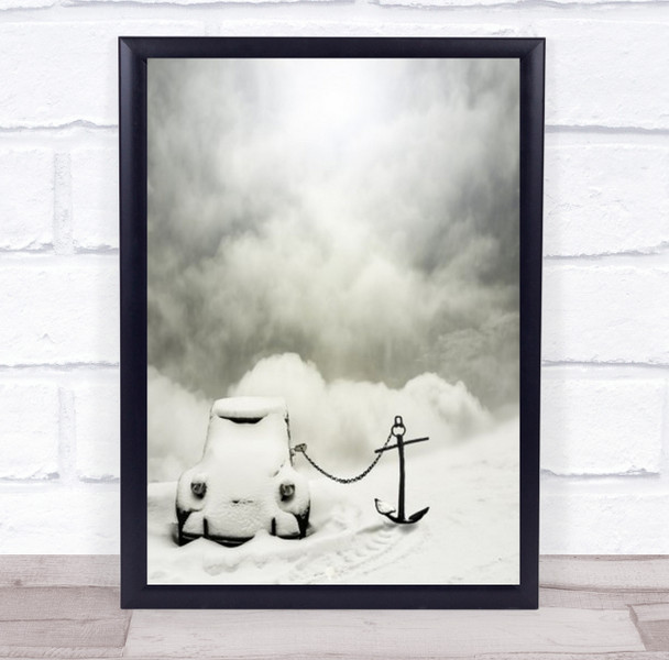 Larguer Les Voiles Anchor Car Frozen Stopped Boat Avalanche Wall Art Print