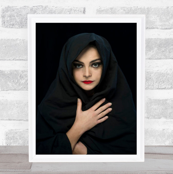 Memories Sorrow Woman Portrait Tears Female Tear Cry Crying Wall Art Print