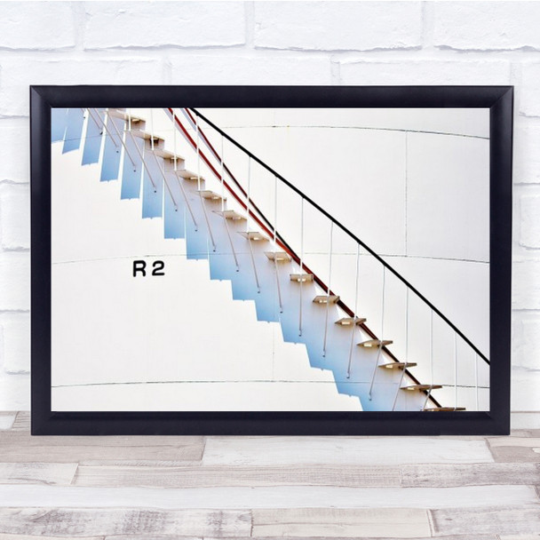 R2 Tank Stairs Japan Asia White High Key High-Key Staircase Wall Art Print