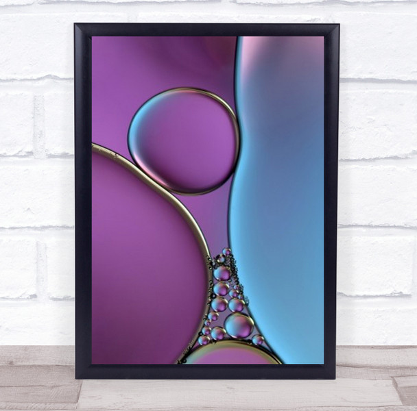 Squeeze Me In Abstract Purple Bubble Bubbles Oil Drop Drops Wall Art Print