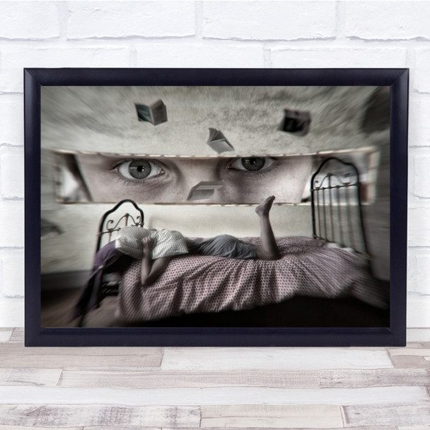 Indiscretion Eyes Bed Surveillance Integrity Pillow Person Wall Art Print