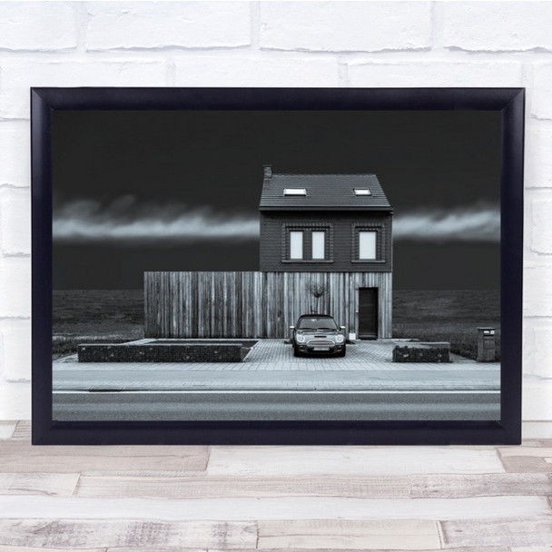 A House In Belgium Car Home Building Veicle Driveway Door Wall Art Print