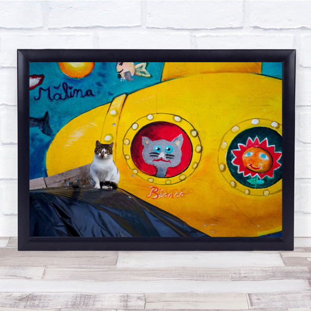 Buddies Cat Animal Animals Painting Graffiti Cats Painted Wall Art Print