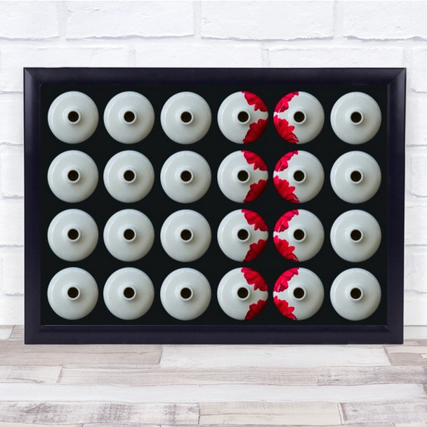 Flower Arrangement Red Pattern Abstract Flowers Porcelain Wall Art Print