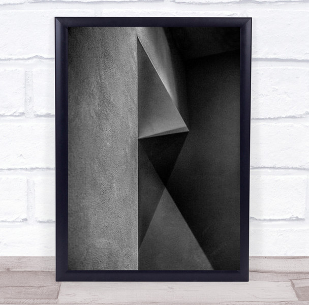 Grey Shadows Italy Architecture Abstract B&W Angle Angles Wall Art Print