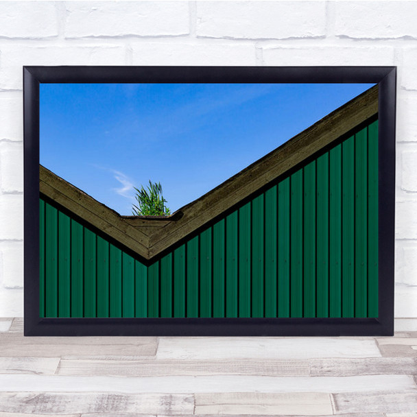 A Roof Garden Architecture Abstract Building Grass Green Wall Art Print