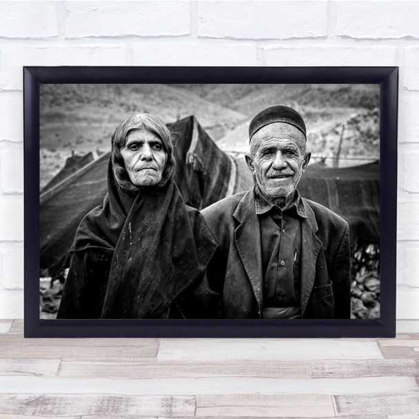 Before Migration Documentary Portrait Iran People Posing Wall Art Print