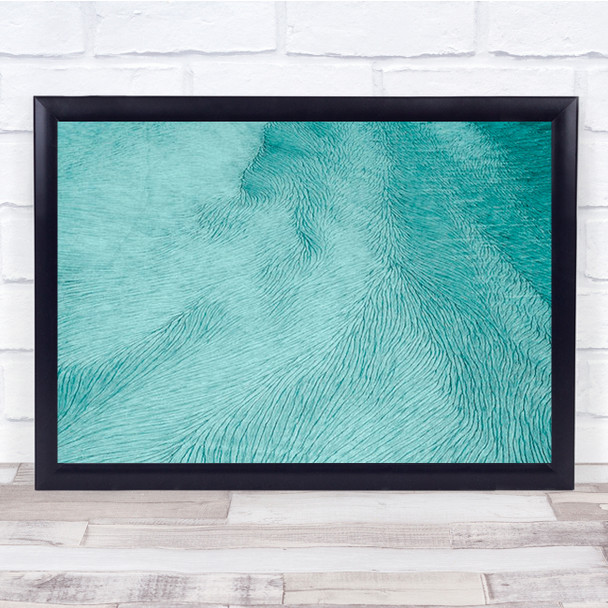 Cracks Abstract Dry Turquoise Teal Pattern Patterns Mont Wall Art Print