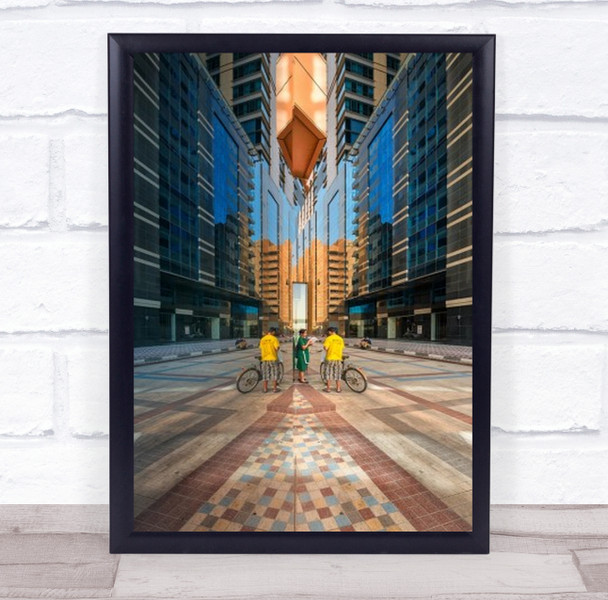 Downtown Street People Wall Mirror Reflection Metropolis City Art Print Downtown Street People Wall Mirror Reflection Metropolis City Art Print