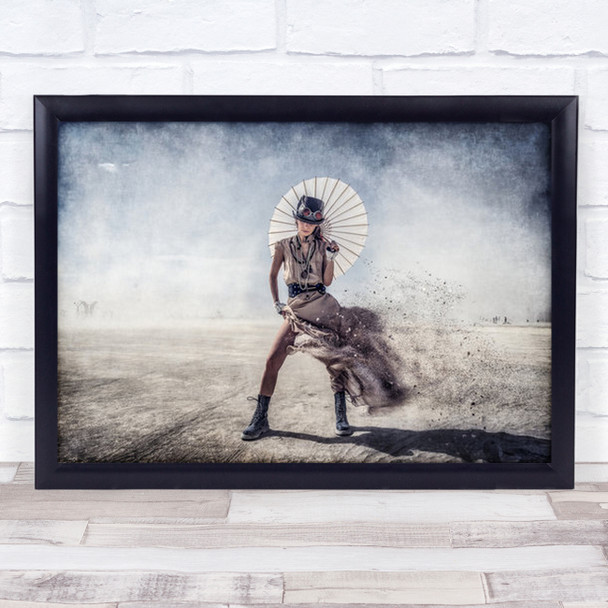 Gone With The Wind Dust Umbrella Steampunk Creative Edit Wall Art Print