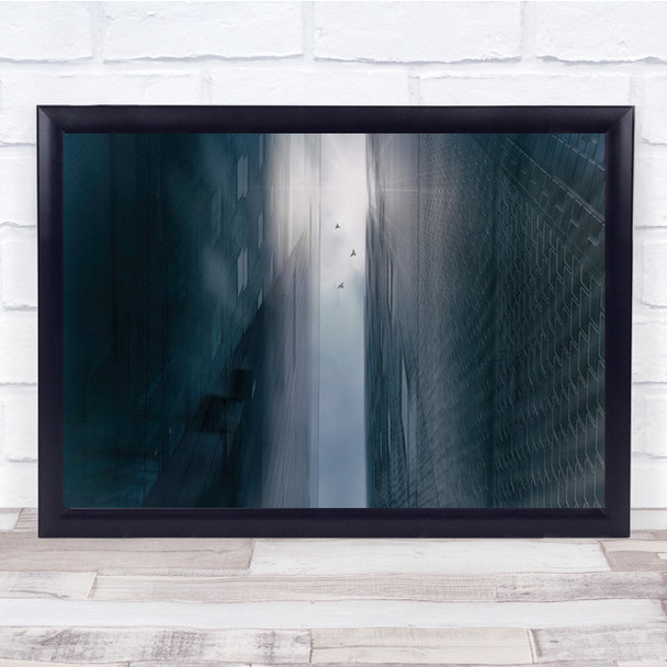 Icarus Creative Edit Birds Facade Wall Desaturation Light Sky Art Print