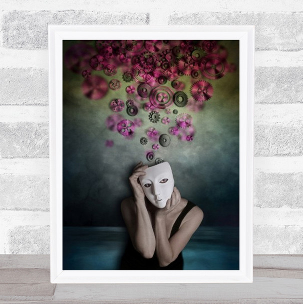 Personality Part 2 Mask Creative Edit Cogs Cogwheel Pink Wall Art Print Personality Part 2 Mask Creative Edit Cogs Cogwheel Pink Wall Art Print