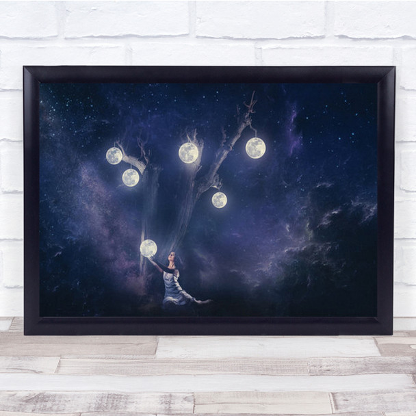 Planet Holder Creative Edit Moon Planets Astronomy Stars Wall Art Print