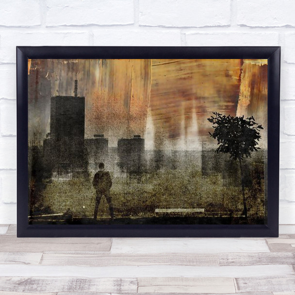 Shadows One Way Painterly Filter Texture Silhouette Tree Wall Art Print