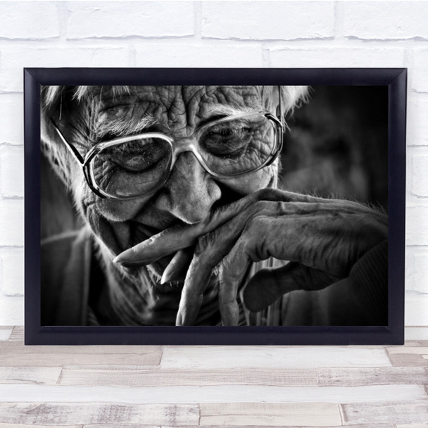 The Simple Things Smile Joy Happy Happiness Glasses Hand Wall Art Print