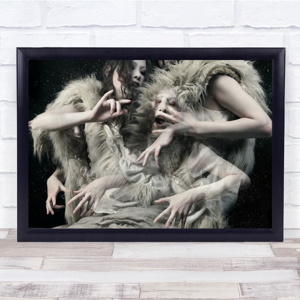 Wolf Daughters Performance Fang Girl Woman Creative Edit Wall Art Print