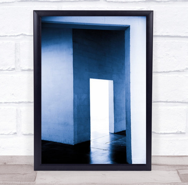 Blue Abstract Door Doorway Geometry Corner Angle Angles Wall Art Print