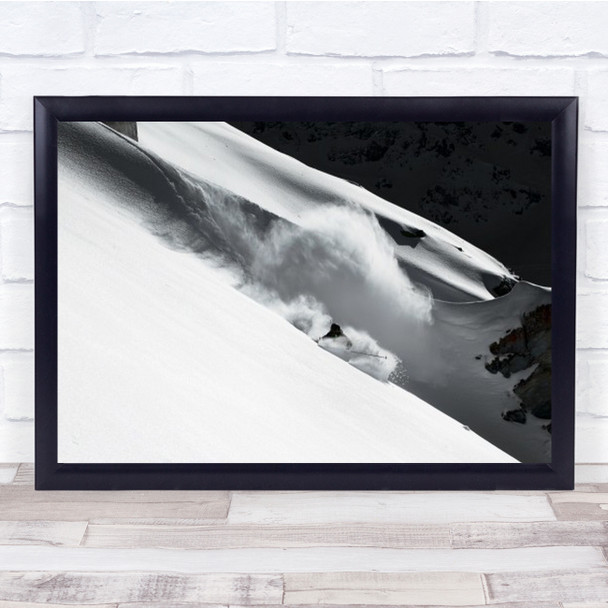 Cloud Of Snow Freeride Skiing Powder Sport Freeskiing Wall Art Print