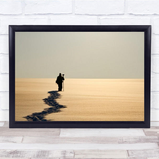 Hard At Work Abstract Desert Sands Sandy Stick Camera Wall Art Print