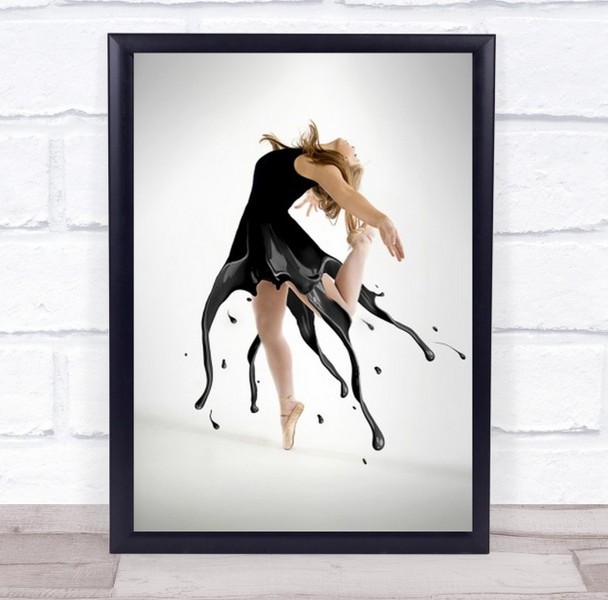 Paint Dress Dance Dancer Dancing Ink Black Shoes Toes Wall Art Print
