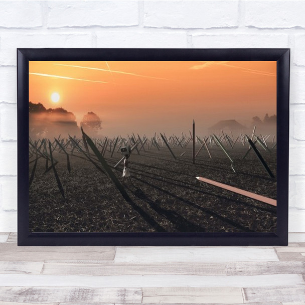 Where Creativity Comes To Life Girl Sun Field Surreal Wall Art Print