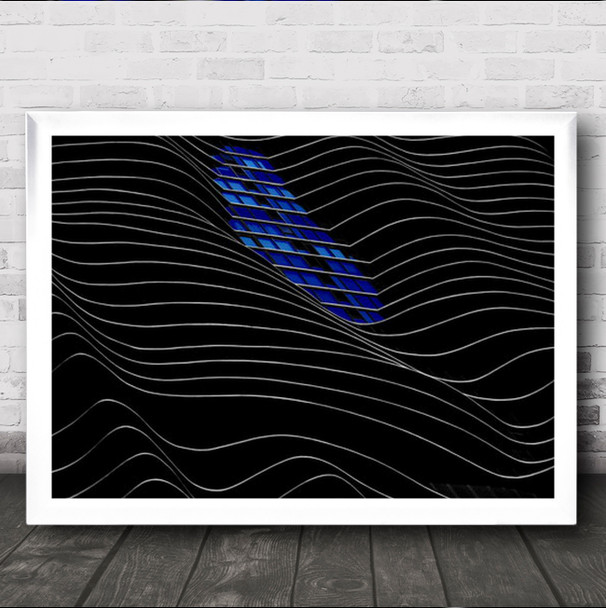 Aqua Abstract Architecture Waves Curveline Fine arts Wall Art Print