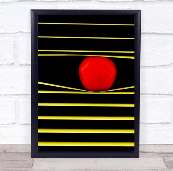 Lines And Circle Red Blinds Graphic Abstract Pattern Wall Art Print