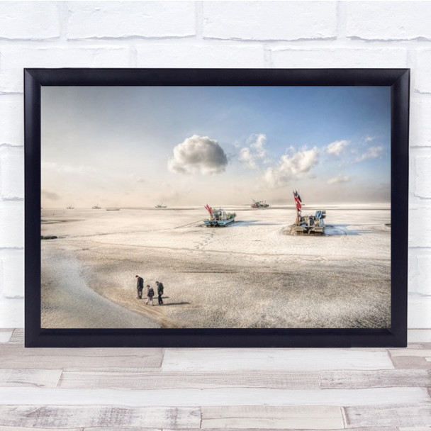Memories Simpoo Harbour Boats On Sand People Walking Wall Art Print Memories Simpoo Harbour Boats On Sand People Walking Wall Art Print