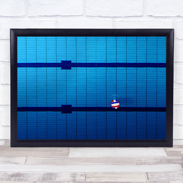 Soccer Blue Water Symmetry Szczecin Poland Polo Ball Wall Art Print