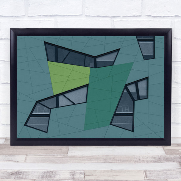 Special Green Wall Nijmegen Facade Geometry Lines Windows Art Print