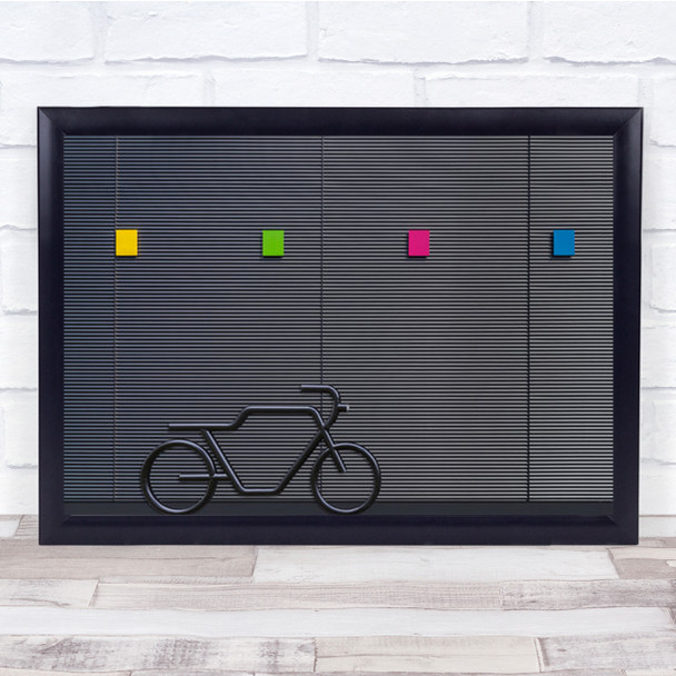 The Bicycle Yellow Blue Green Color Colors Colourful Wall Art Print