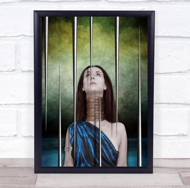 Woman Long Neck Ornament Bar Surreal Eyes Hair Cloth Wall Art Print Woman Long Neck Ornament Bar Surreal Eyes Hair Cloth Wall Art Print