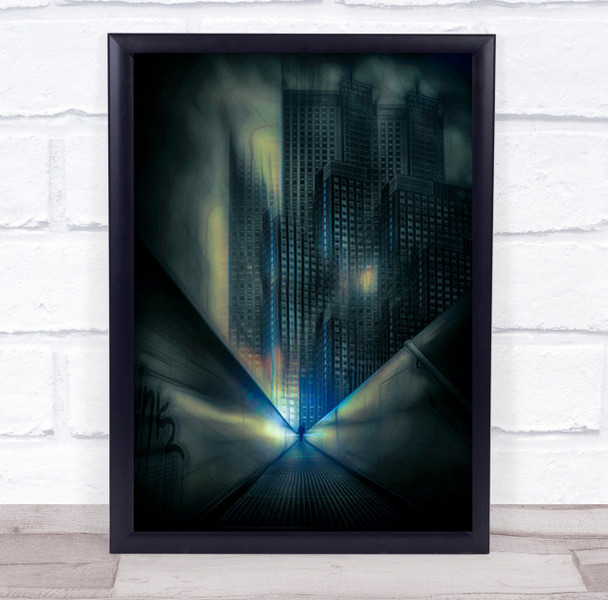 Cold Architecture Buildings Rotterdam Texture Woman Wall Art Print