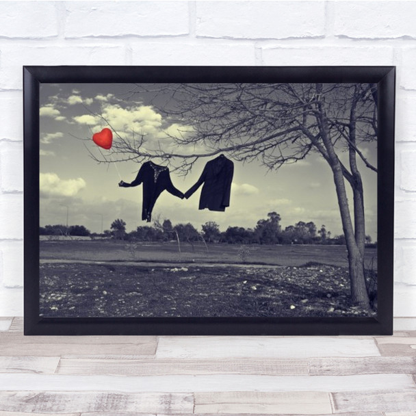 Immortal Love Clothes Heart Balloon Selective Color Wall Art Print