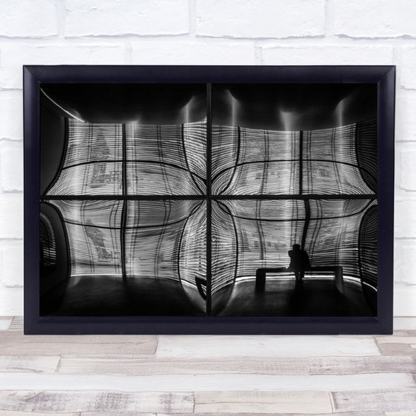 The Big Web Abstract B&W Window Black And White Man Wall Art Print