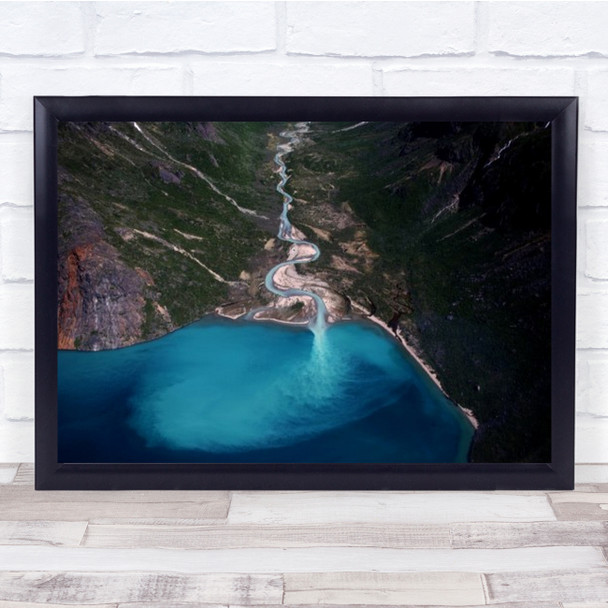 Clear Stream River Aerial Creek Water Pouring Flow Wall Art Print