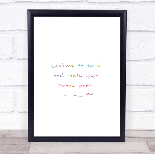 Continue To Smile Rainbow Quote Print