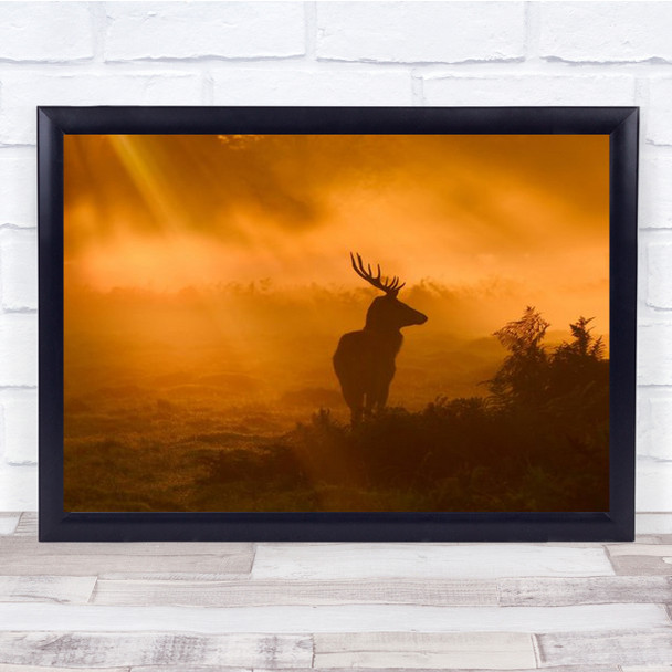 Guard Of Light Gold Golden Majestic Antler Antlers Wall Art Print