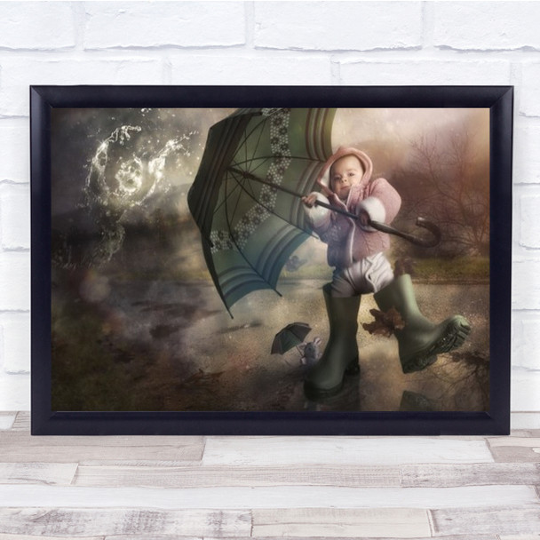 Shelter From The Storm Creative Edit Umbrella Road Wall Art Print