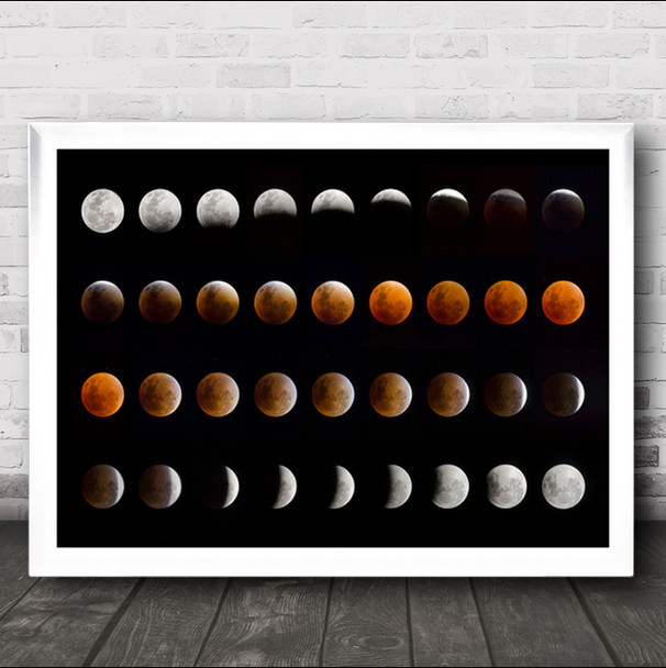 Lunar Eclipse Moon Red Astronomy Sky Luna Sierras Wall Art Print