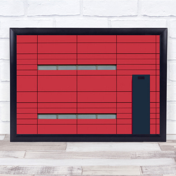 University Abstract Lines Red Blue Windows School Wall Art Print